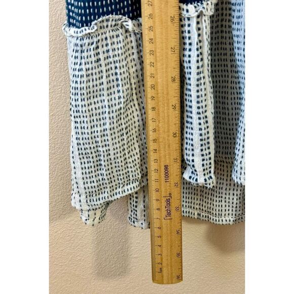 Lilla P V-Neck Peplum Summertime Soft Cotton Dark & Light Blue Mini Dress Small - Picture 7 of 9